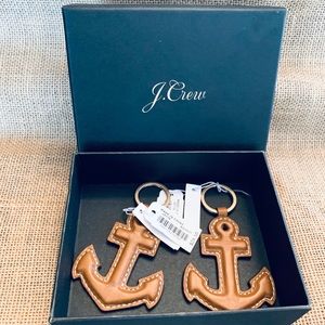 NWT J. Crew leather anchor keychains